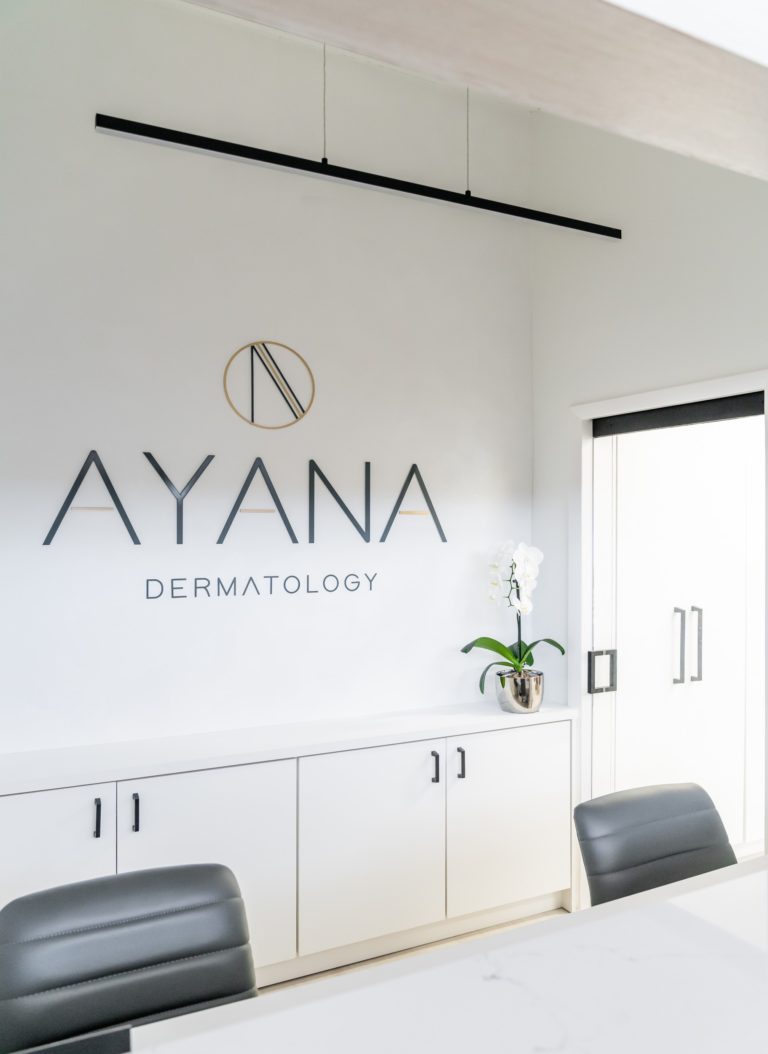 Ayana Dermatology & Aesthetics logo, epitomizing elegance and expertise in advanced skincare and aesthetic solutions.